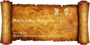 Martinko Veszta névjegykártya